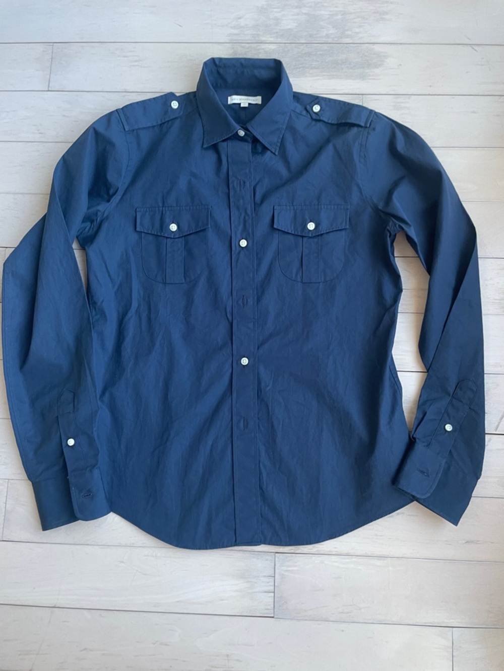 ANN MASHBURN Navy Camp Shirt